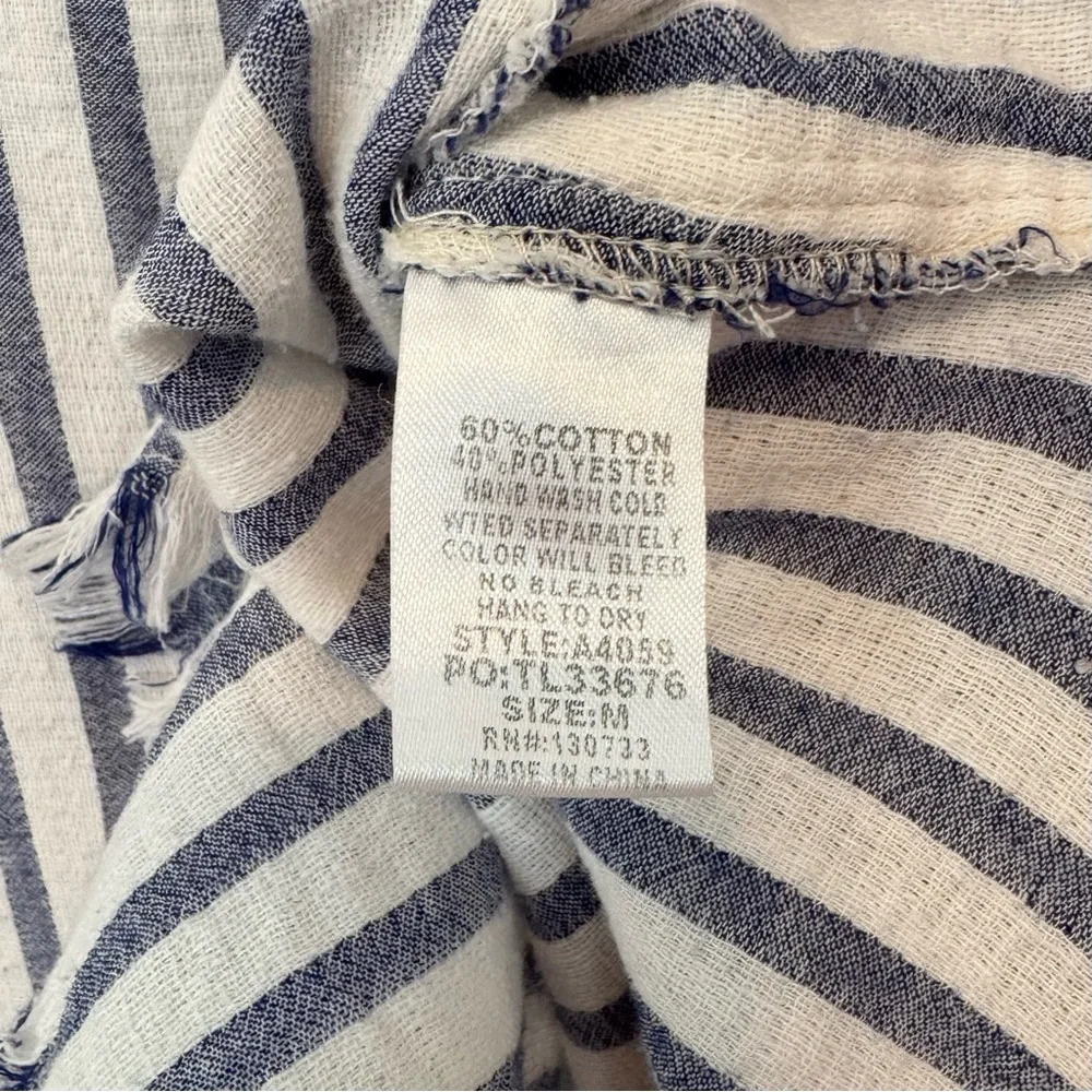 Umgee Blue Striped Tunic Top M - Picture 12 of 12